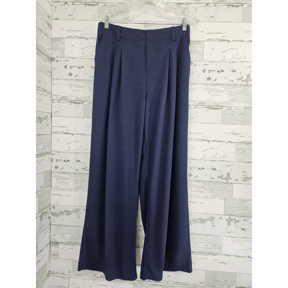 Halara Flex High Waist Wide Leg Waffle Work Pants Navy Blue Women Tall Large